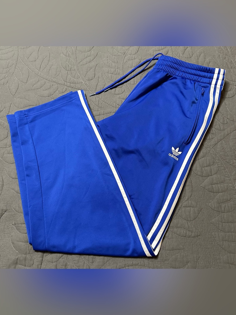 adidas Royal Blue Men’s Track Pants with White Triple Stripes